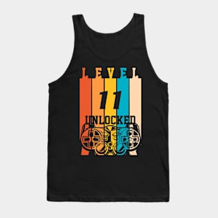 Level 11 Unlocked Video Game 11th Birthday Gamer Boys Tank Top